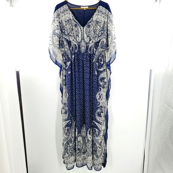 Speed Control NY navy blue and white long flowing dress 1X - Picture 1 of 16